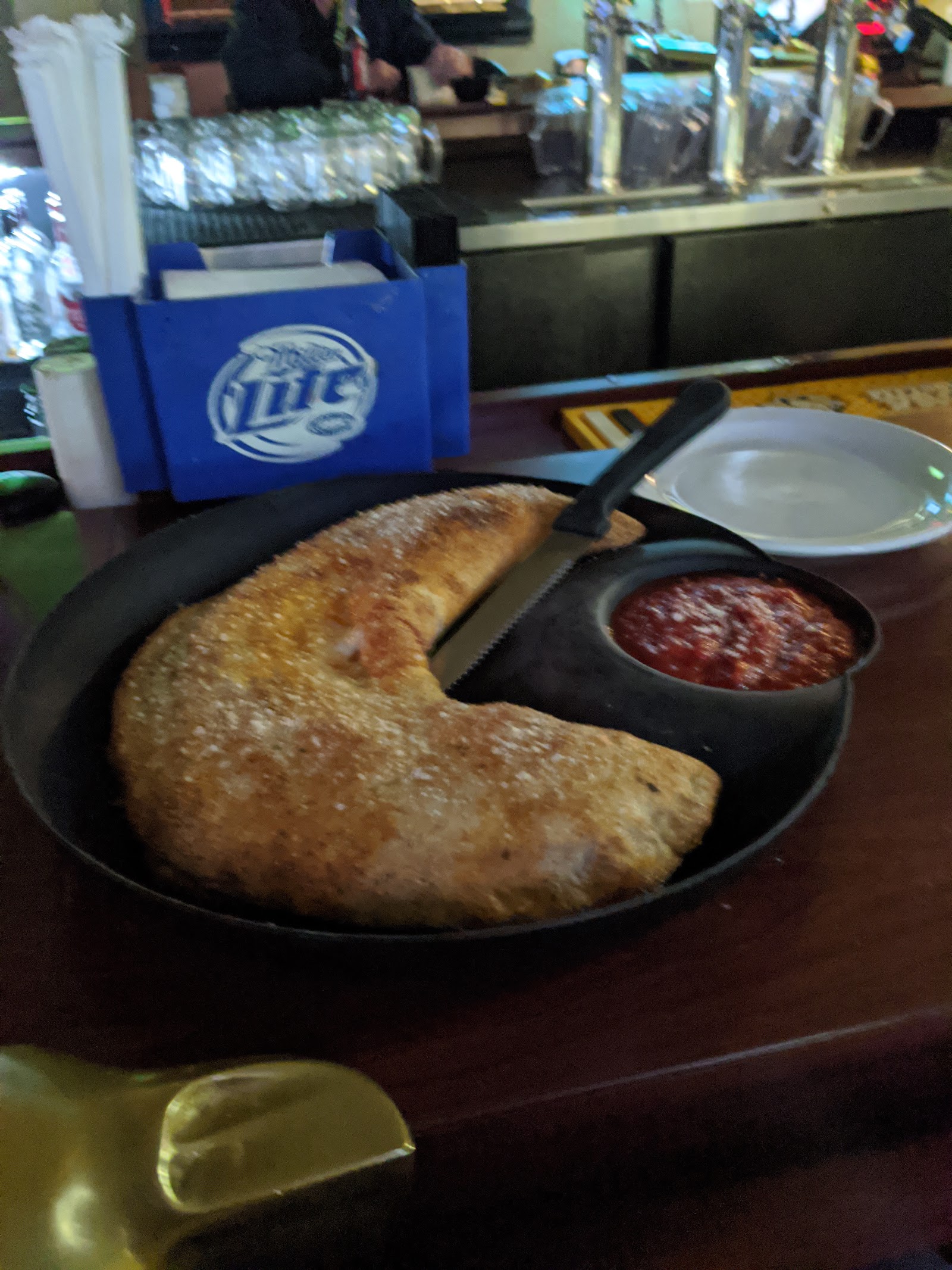James Street Tavern — fresh calzone at the bar